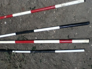 Mini horse jump poles painted